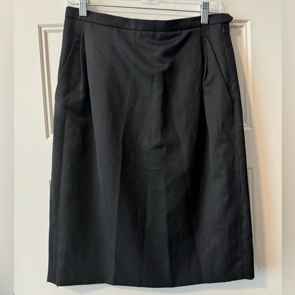 Nicole Farhi Wool and Linen Blend Pencil Skirt Black Size 8 - Picture 1 of 6